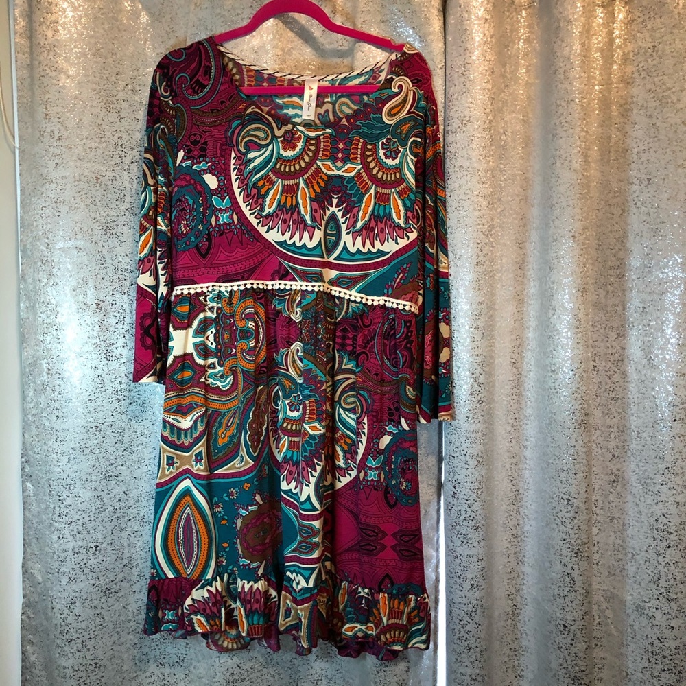 Boutique Style Dress with a Paisley Pattern